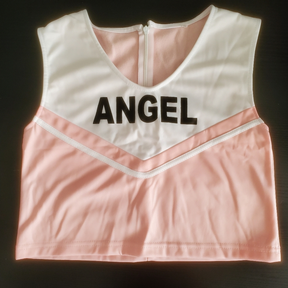 Pink and White Cheerleading Outfit